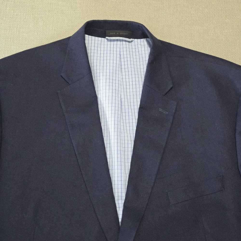 Lauren Ralph Lauren Blazer  Linen Sport Linen Suit Casual Blue Jacket Men's 52R - Picture 10 of 17